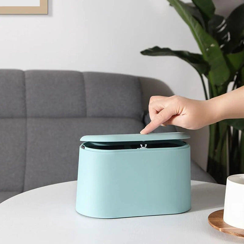 Desktop Trash Can with Lid by salelink.co.nz