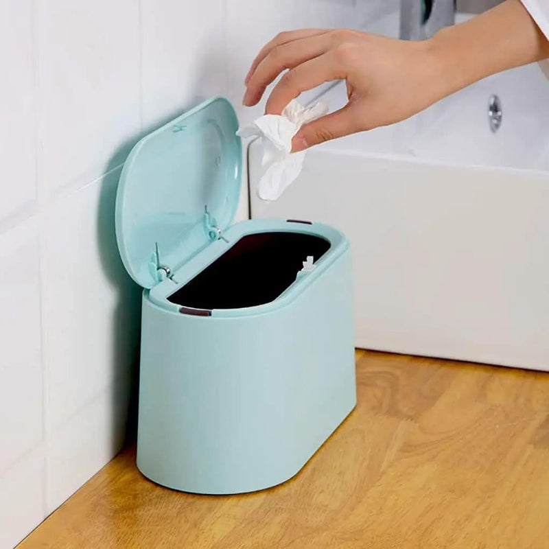 Desktop Trash Can with Lid by salelink.co.nz