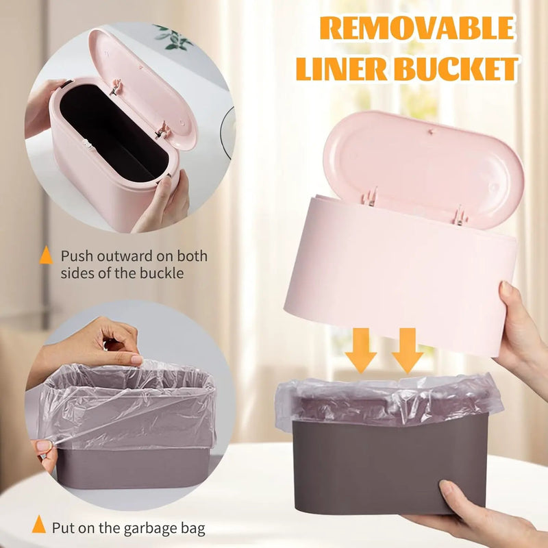 Desktop Small Trash Can Pink by salelink.co.nz