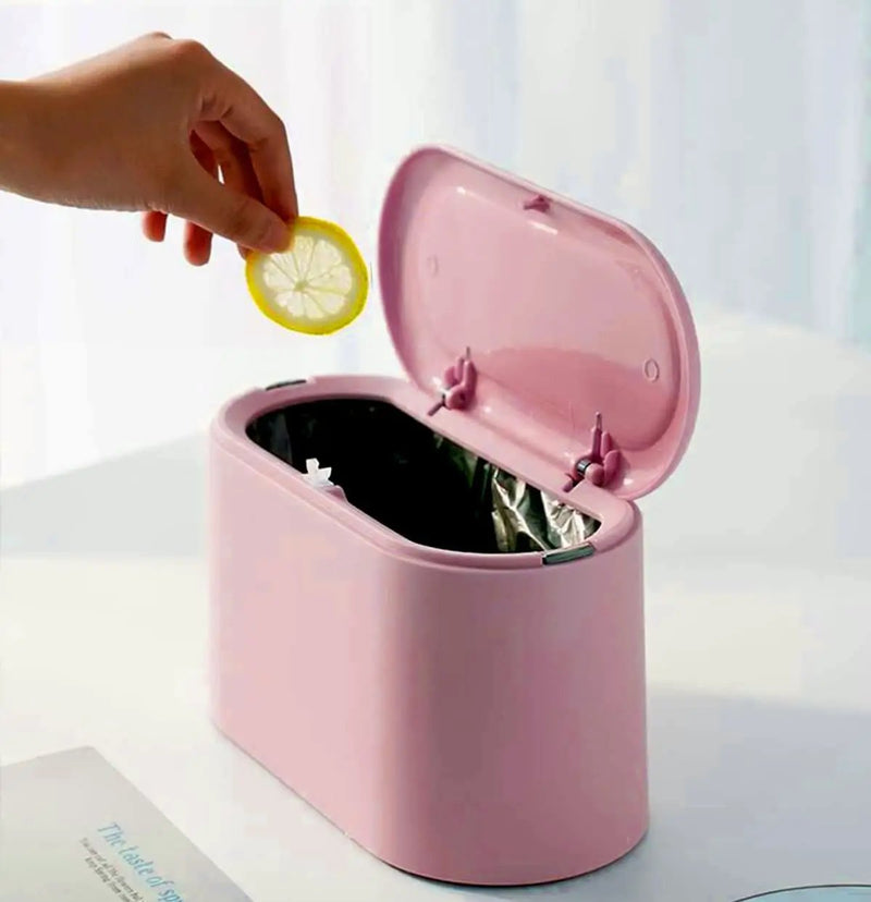 Desktop Small Trash Can Pink by salelink.co.nz