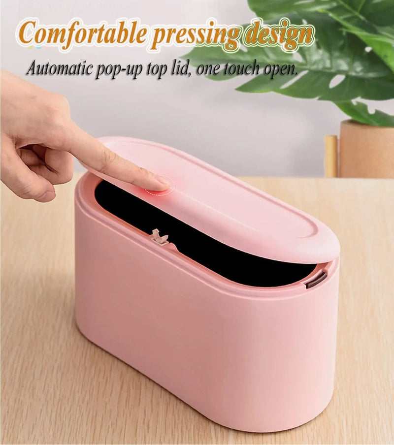 Desktop Small Trash Can Pink by salelink.co.nz
