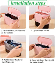 Desktop Small Trash Can Pink by salelink.co.nz