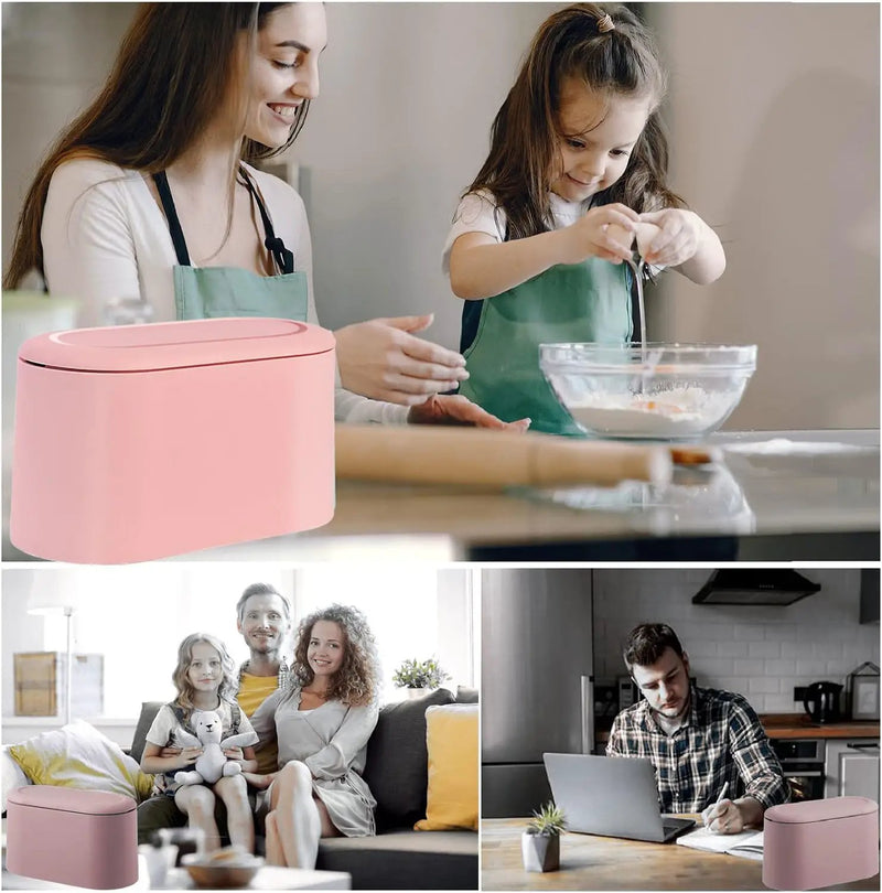 Desktop Small Trash Can Pink by salelink.co.nz