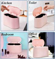 Desktop Small Trash Can Pink by salelink.co.nz
