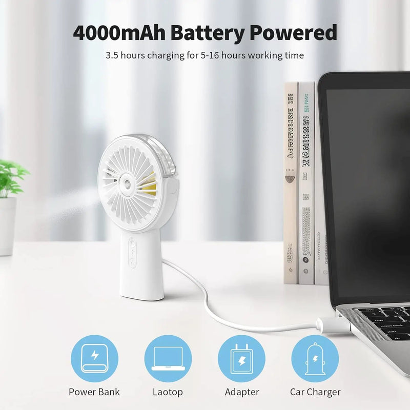 Portable Misting Fan 4000mAh Power Bank by salelink.co.nz