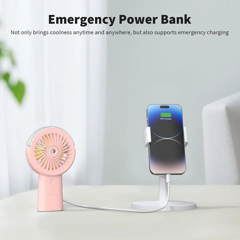 Portable Misting Fan Handheld Fan by salelink.co.nz