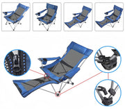 Reclining Camping Chair with Footrest by salelink.co.nz