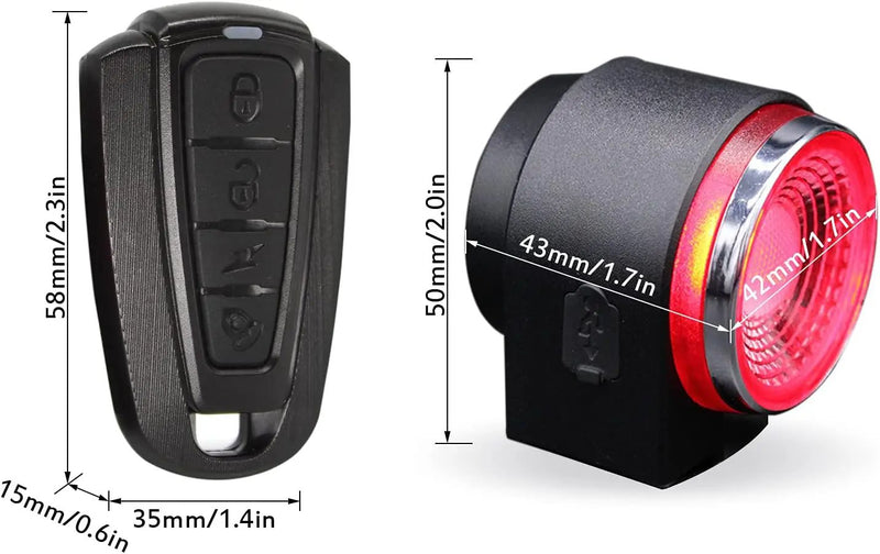 Bike Anti-theft Alarm And Rear Light by salelink.co.nz