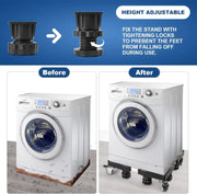 Movable Washing Machine Stand Adjustable Refrigerator Wheels Washer Dryer Base by salelink.co.nz