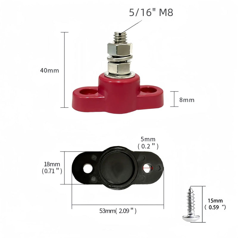 12V Bus Bar Marine 5/16" M8 Single Stud Power Distribution Block by salelink.co.nz