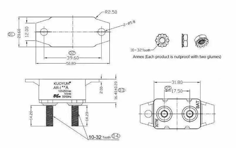 AR-40A Auto-Reset Car Circuit Breaker with Safety Cover by salelink.co.nz