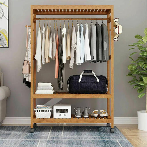 Wooden Coat Rack on Wheels 80cm by salelink.co.nz