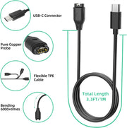 USB C Garmin Watch Charger Cable by salelink.co.nz