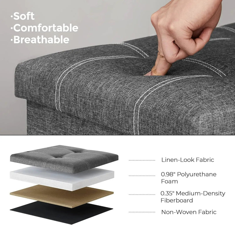 Storage Ottoman Bench 76*38*38CM by salelink.co.nz