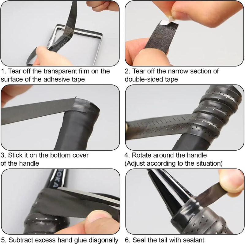 4Pcs Tennis Racket Grip Tapes black by salelink.co.nz