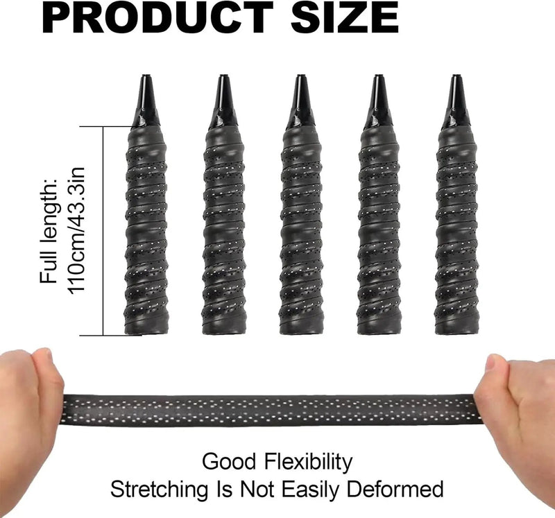 4Pcs Tennis Racket Grip Tapes black by salelink.co.nz