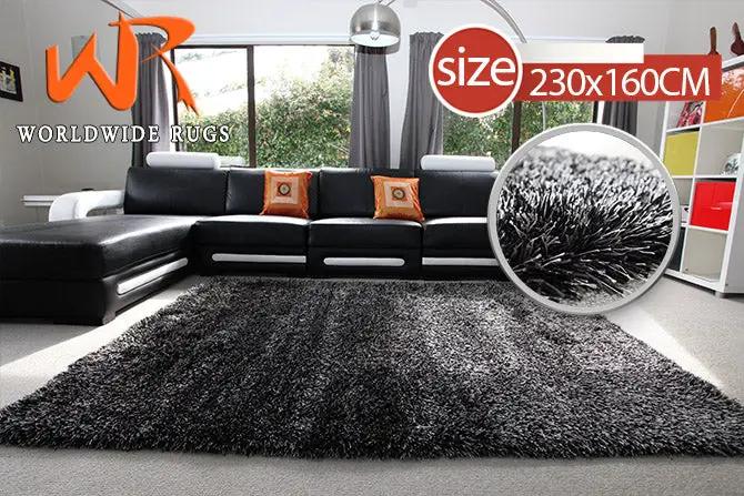 Storm Black Rug 2.3x1.6m by Kiwi Grab