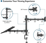 Monitor Arm Mount with Laptop Tray by salelink.co.nz