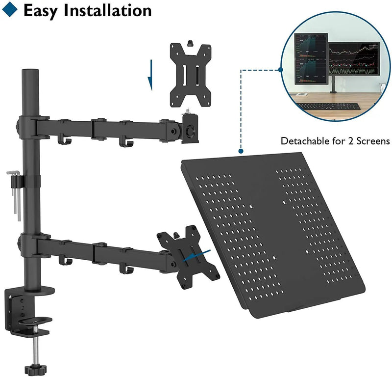 Monitor Arm Mount with Laptop Tray by salelink.co.nz