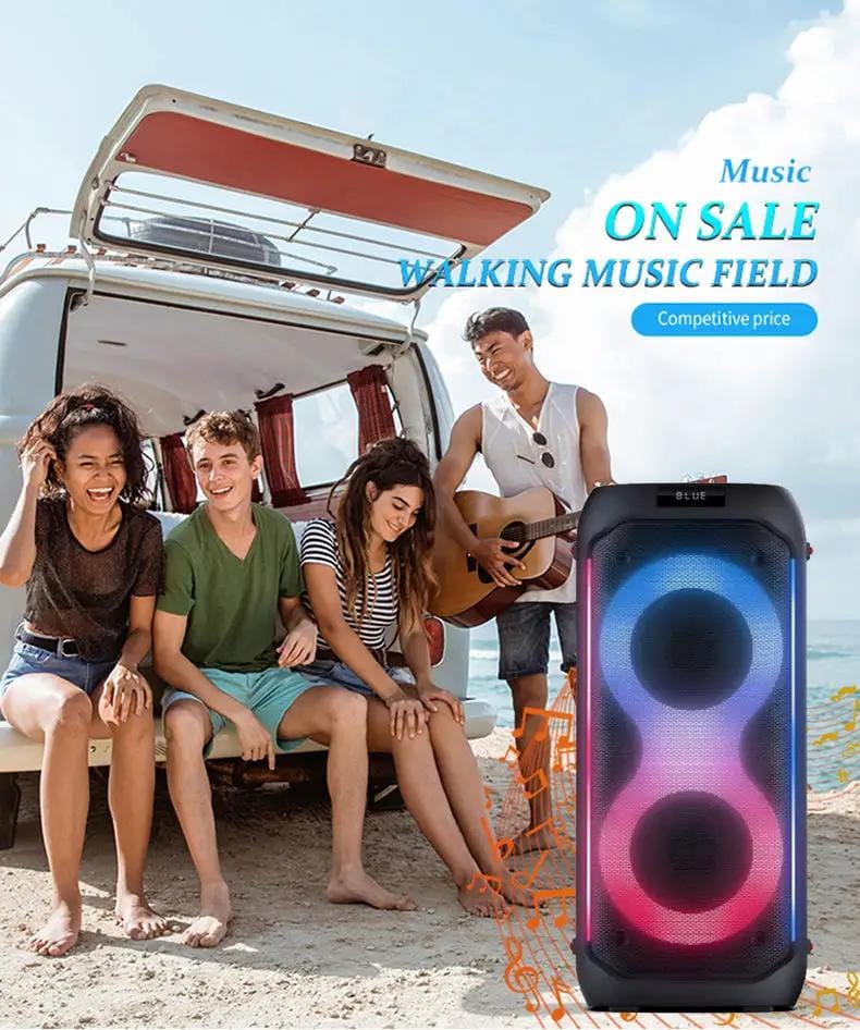 Kiwi Grab Kiwi Grab Bluetooth party speaker with microphone 2 x 6.5″ bass Partybox 610 Bluetooth party speaker with microphone 2 x 6.5″ bass Partybox 610