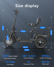 Kiwi eRide Kiwi eRide 3 Wheel Electric Scooter with Seat Gyroor C5 3 Wheel Electric Scooter with Seat Gyroor C5