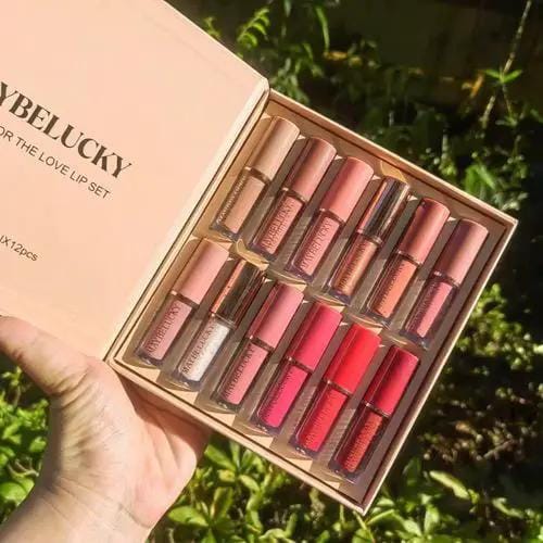 12 Color Book Lip gloss Set Vegan Organic Non-Stick Cup Waterproof Velvet Matte Liquid Lipstick by Poppy Gifts