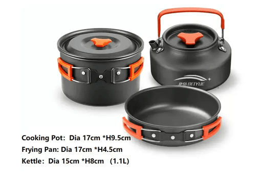 ECOTREK cookware Outdoor Cookware Set - Camping Cookware Ideal for 3-4 people BY3019 Outdoor Cookware Set - Camping Cookware Ideal for 3-4 people BY3019