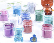 10 Colour Holographic Super Fine Glitter 10ml by Resin Art NZ