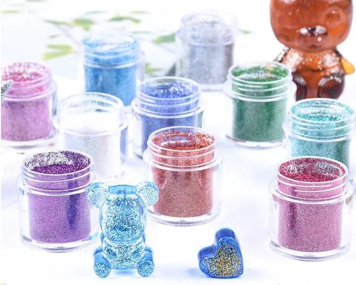 10 Colour Holographic Super Fine Glitter 10ml by Resin Art NZ
