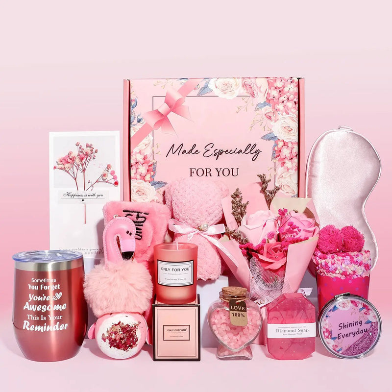 Rosy Aroma Candle Bath Gift Box by Poppy Gifts
