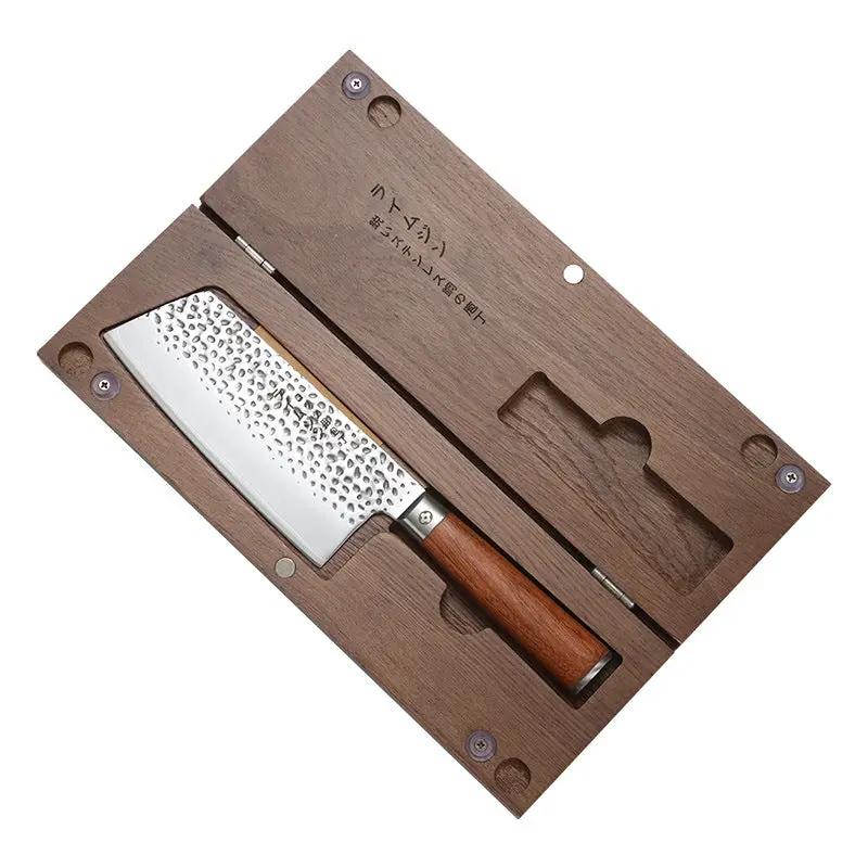 Household Minimalist Wooden Handle Kitchen Knife Silver by China Dropship