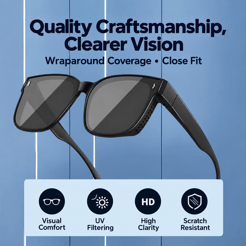 ECOTREK Sunglasses ECOTREK Fit Over Sunglasses – Lightweight Over-Glasses Shades HD06-11 ECOTREK Fit Over Sunglasses – Lightweight Over-Glasses Shades HD06-11