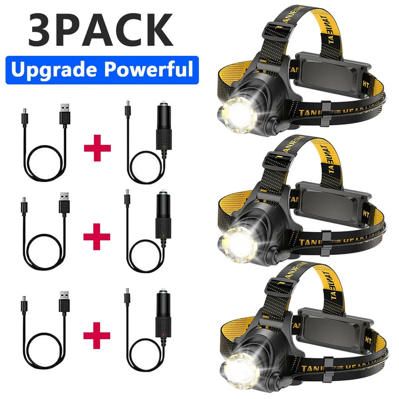 Super Bright LED Headlamp USB Rechargeable Headlight Head Torch Lamp Flashlight by China Dropship