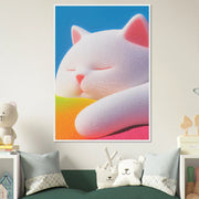 Fluffy Cat Asleep by Blank Wall Print Shop