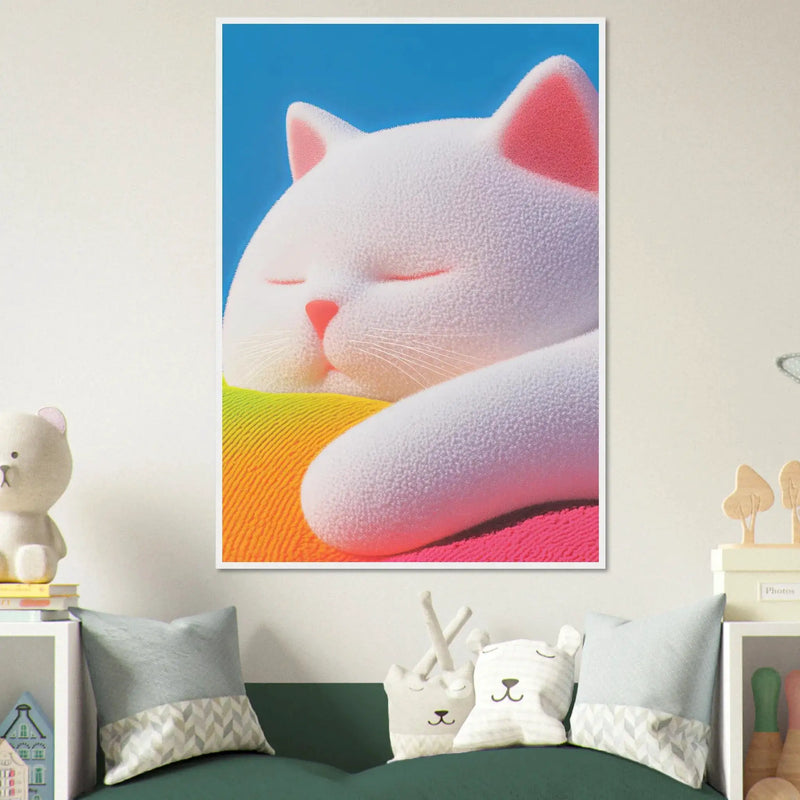 Fluffy Cat Asleep by Blank Wall Print Shop