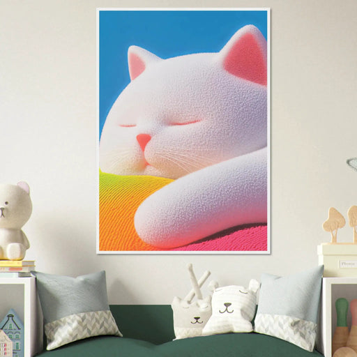 Fluffy Cat Asleep by Blank Wall Print Shop