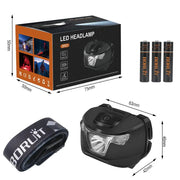 BORUiT BR01 White & Red LED Mini Headlamp 240LM 4-Mode Headlight Waterproof Camping Fishig Torch Powered By AAA Battery by China Dropship