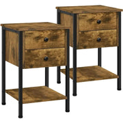 1 Pair Side Table End Table Nightstand Bedside Table by Yaheetech