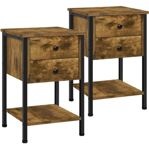 1 Pair Side Table End Table Nightstand Bedside Table by Yaheetech