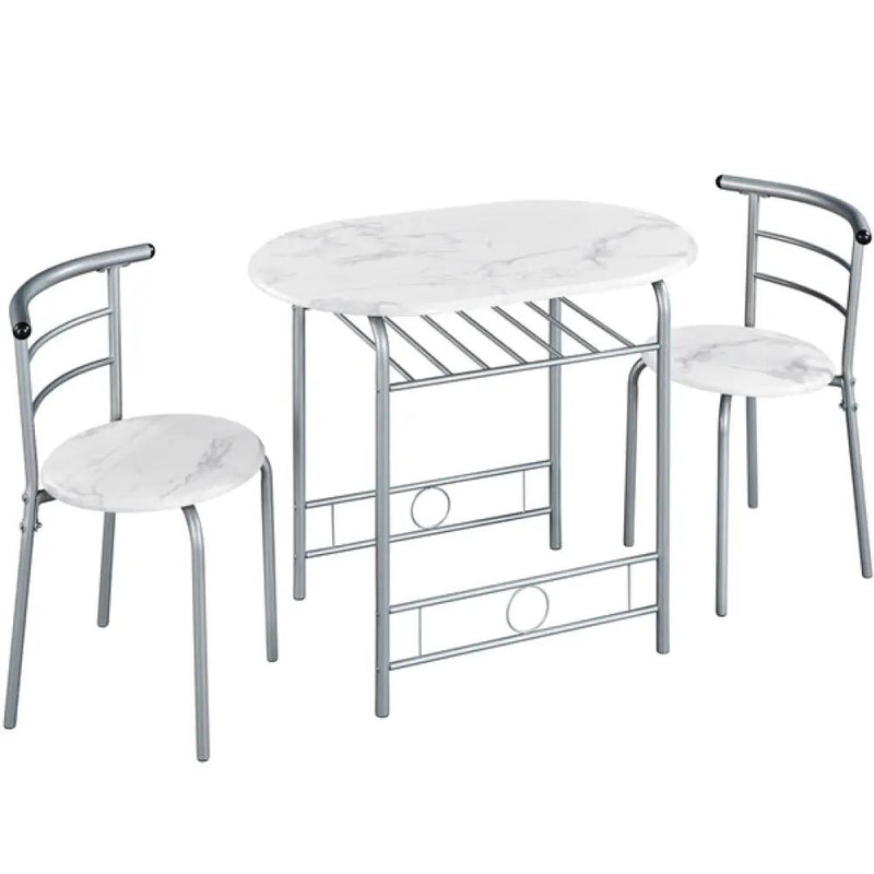 Modern Dining Set 1X Table + 2 Chairs by Yaheetech