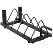 Horizontal Bumper Plate Rack Strength Fitness Rack Plate Holder by Yaheetech