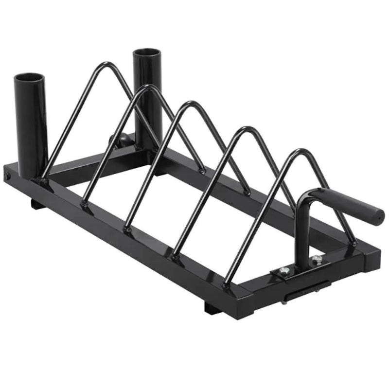Horizontal Bumper Plate Rack Strength Fitness Rack Plate Holder by Yaheetech