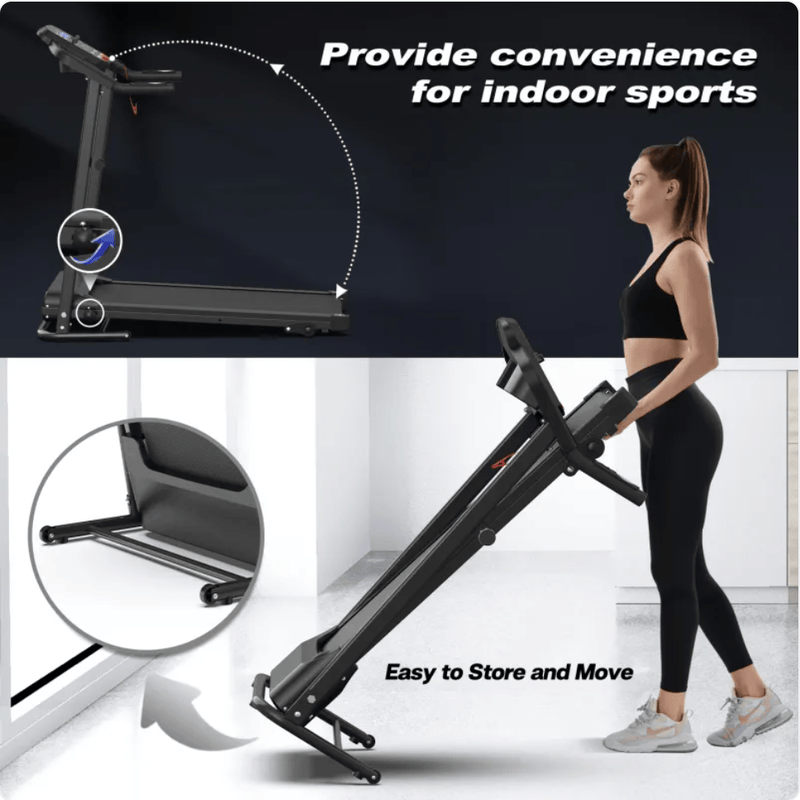 Folding Treadmill with Pulse Sensor by Action Outdoors Limited