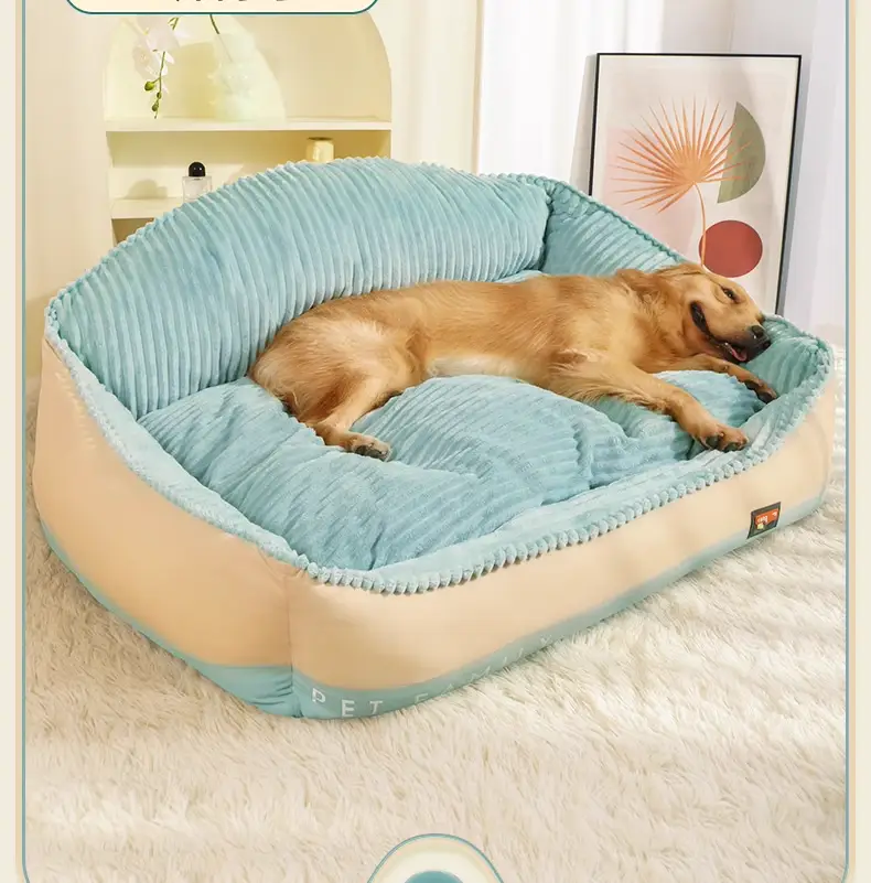 120CM High back bolster comfort Pet Dog Bed Super Thick Warm by dealonline.co.nz