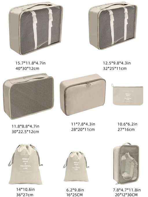 Ecotrek 8-Piece Folding Travel Organizer Storage Bags - Suitcase Packing Set ZH16008 by ECOTREK
