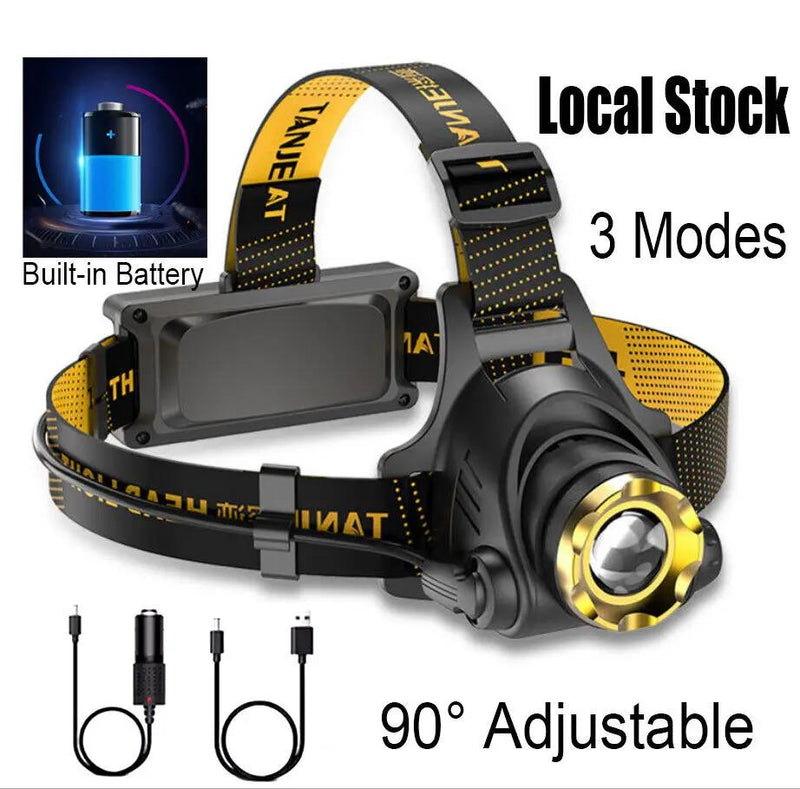 3Modes LED Headlamp Camping Headlight Head Torch USB Rechargeable Headlight Lamp by China Dropship
