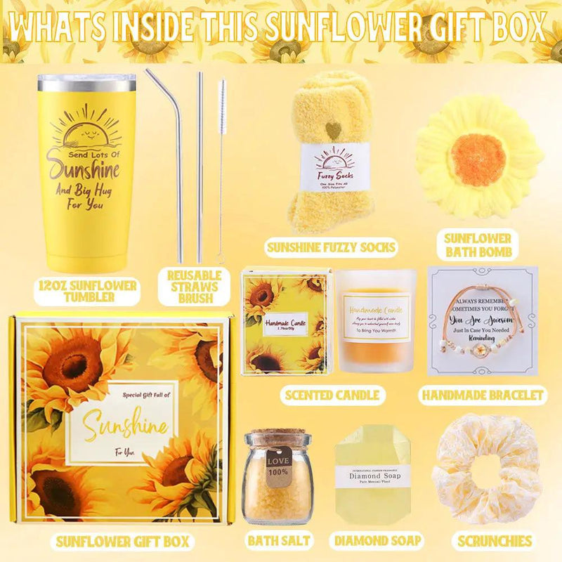 Aroma Sunflower Candle Bath Gift Box by Poppy Gifts