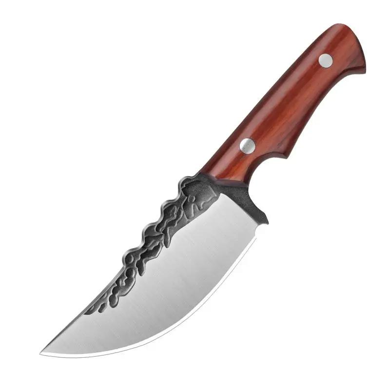 Hand-forged Red Pear Solid Wood Handle Outdoor Camping Handle Meat Knife TIGU30 by China Dropship