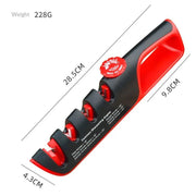 4-in-1 Quick Knife Sharpener Whetstone For The Kitchen Red and black Bagged by China Dropship