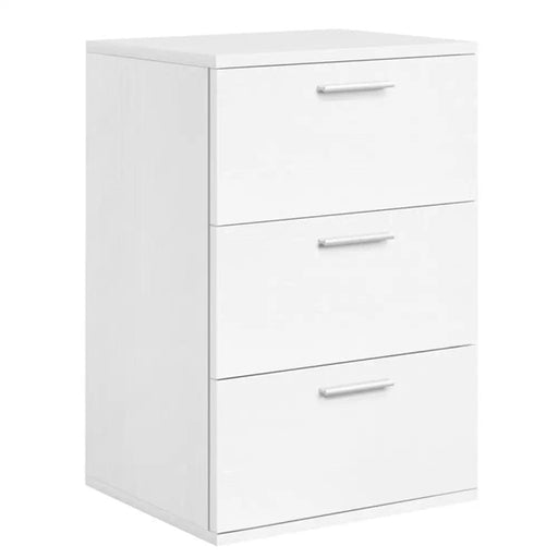 Yaheetech Side Table 3 Drawers End Table Chest Dresser Metal Handles Cabinet White Side Table 3 Drawers End Table Chest Dresser Metal Handles Cabinet White